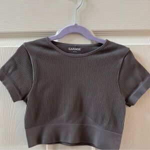 Garage Ribbed Gray Crop Top - xs